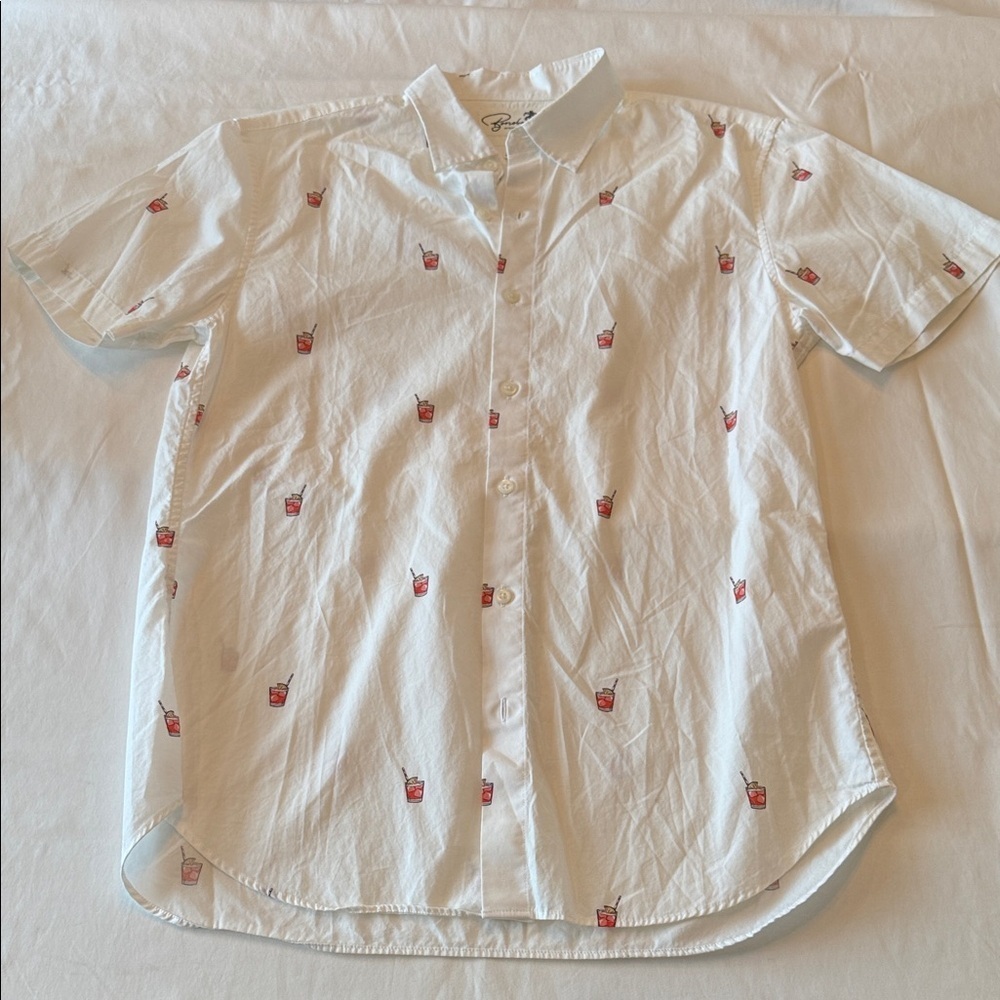 Bonobos Casual White Shirt with Cocktail Pattern
